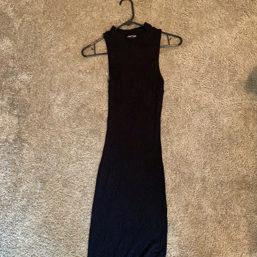 Full length black bodycon dress